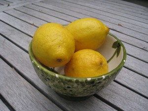 bowl-of-lemons To make fresh citron presse, start with bright, sunny lemons!