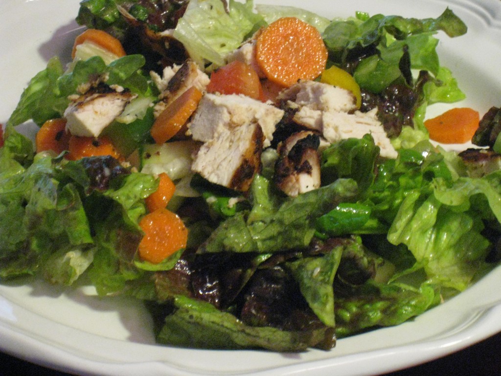 Chicken Salad Grilled chicken salad with homemade Asian dressing