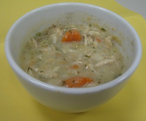 Homemade chicken and dumpling soup - a definite comfort food.