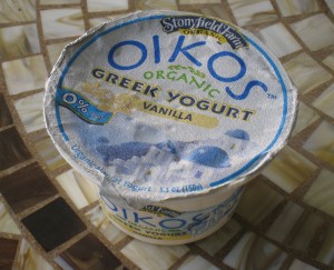 Oikos Greek Yogurt Stoneyfield's Oikos Greek Yogurt in Vanilla