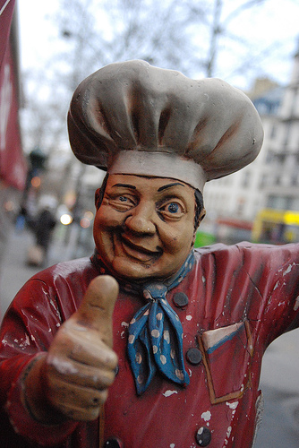 French chef: www.flickr.com/photos/69078621@N00/370361075 Traditional French Chefs finally embrace new Le Fooding concept.