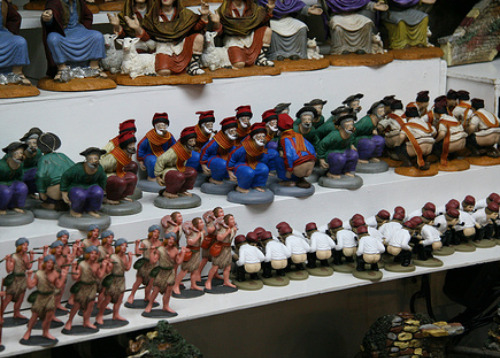 Caganers line the holiday shelves in Spain.