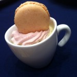 French Macaron in teacup