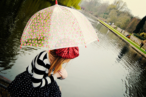 French girl with umbrella